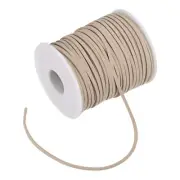 Faux Suede Leather Cord, 50 Yards 2.6mm Flat Suede Leather Lace [Brown]
