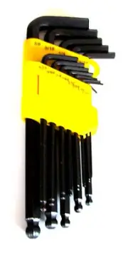 13pc GOLIATH INDUSTRIAL SAE ALLEN BALL POINT END LONG ARM HEX KEY WRENCH SET