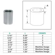 Aluminum Sleeve Wire Rope Swage Crimp Clip Duplex Oval Sleeves