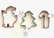 3 x Christmas Cookie Cutters ~ Santa -Candy Cane- Tree, Cookie Cutter Threshold