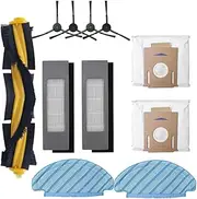 [WuYan] Replacement Parts for ECOVACS DEEBOT OZMO T8 / T8 AIVI Robot Vacuum Cleaner Accessories Kit 11 Packs Main Brush & Filter & Side Brush & Dust Bag & Mop Cloth