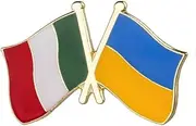 [Pinstant] Italy Italian Ukraine Ukrainian National Flag Crossed Flags Friendship Love Alliance Allies 1" Enamel Pin, 1 Inch, Enamel, enamel