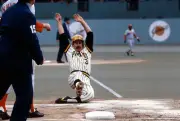 Phil Garner Pittsburgh Pirates slides into third base safe v the C- Old Photo