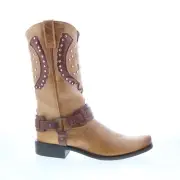 Dingo War Eagle Studded Square Toe Boot DI-851 Mens Brown Western Boots