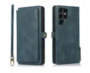 Detachable Phone Case for Easy Portability (Dark Blue), Wallet Case for Samsung Galaxy S22 Ultra