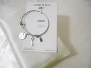 Unwritten "Keep Me in Your Heart" Charm Adjustable Bangle Bracelet R995