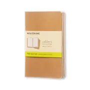 Moleskine 80 Pages Plain Pocket Cahier Notebook (Kraft) [3-Pieces]