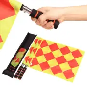 Durable Soccer Referee Flag 2 Pcs Lightweight Portable Rubber Signal Flag