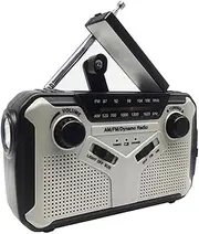 Mellisso Solar Radio, AM/FM Portable Crank Radio Dynamo Emergency Radio with 2500 MAh Rechargeable Battery, SOS Alarm for Camp