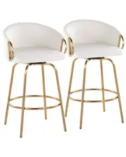 LumiSource Set of 2 Claire 26" Fixed-Height Counter Stool
