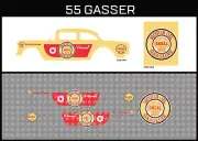 Hot Wheels(1/64),55 Gasser"Shell Motor Oil"Waterslide,Printed White First,Decals