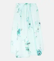 [Zimmermann] Zimmermann Lightburst floral cotton midi skirt AU 14 blue