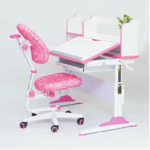 【AS雅司設計】艾維兒童可調式升降粉色書架+書桌不含椅-120x60x56-81兩色可選
