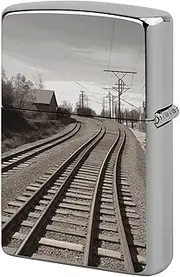 [GHBNK] Train Track Lighter Case, Lighter Protective Cover, Personalized Metal Shell Graffiti Design