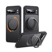 360°Rotatable Magnetic Ring Black Case Magsafe With Stand & Ring Holder - For Google Pixel 8A