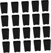 Mipcase Flower Pot Planter Set 20 Pcs Square Plastic Pots Drainage Holes Nursery for