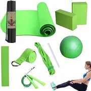 Yoga Kits for Home Workout | Exercise Mat with Yoga Blocks,Includes Resistance Band, Stretch Band, Exercise Equipment for Pilates and Fitness