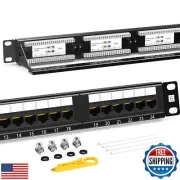 AMPCOM Premium Series CAT6 24 Ports Patch Panel, Rack Mount - 1U, 19 inch, RJ