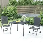 Patio Furniture Sets 3 Piece Garden Dining Set Anthracite Steel