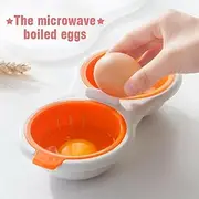 Portable Microwave Egg Cooker - Mini Double-Layer Egg Steamer with Lid, Creative Kitchen Tool for Quick and Easy Egg Cooking