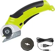 Power Cutter Tool, Cordless Electric Fabric Scissors with a Replacement Blade/Charger, 4v Electric Carpet & Cardboard Rotary Mini Box Cutter Tool, Powerful Compact Multi-cutting Tools(Green)