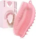 Silicone Body Scrubber - Exfoliating for Men Body+Scalp, Pink