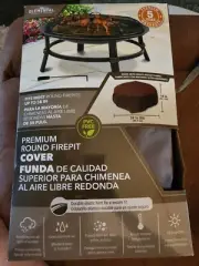 Elemental Round Firepit Cover Brown Water Resistant UV Protected Heavy Duty 38”