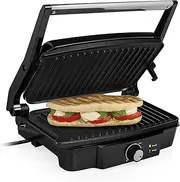 Tristar GR-2852 Contact Grill with 180° Opening and a Frying Surface of 28 x 17 cm/Can also be Used as a Table Grill 1500 Watt Black