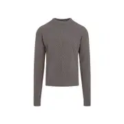 [Rick Owens] Rick Owens-Dust Grey Cotton Round Neck Sweater-Uomo XL STAND