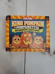 Vintage 1991 Glad Halloween King Pumpkin & Pumpkinettes Lawn Leaf Bags Haloween