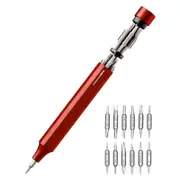 HOTO Manual Precision Screwdriver Pen Pocket Tool (Red)