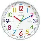 AIRUIFU Wall Clock for Kids Learning to Tell Time, 12 Inch Silent Analog Cloc...