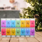 1 Pack Weekly Pill Organizer Pill Case Pill Box Removable Design Twice a Day US