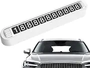 Temporary Parking Card, Stable Temporary Parking Sign Car Parking Number Plate, Rotating Dashboard Phone Number Plate, Green Fluorescent Numbers Auto Accessories for Temporary Stop