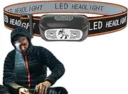 1/3 Head Torch Rechargeable- Super-Bright LED Headlamp Smart Sensor | 4 Lighting Modes, Adjustable Angle & Strap|Led Head Torch for Running Hiking Fishing Hunting