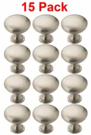 15pk Cabinet Knob Kitchen Furniture Handle Cupboard Door Pull Satin Nickel