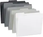 Blue Summit Supplies 100 Grayscale File Folders, Letter Size, 1/3 Cut Tab, Modern Gray, Black, and White Folder Assortment, Great for Organizing and Easy File Storage, 100 Per Box