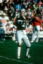 Quarterback Ken Stabler Oakland Raiders drops back to pass v the - 1976 Photo 7
