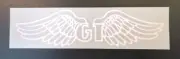 GT WINGS 8" WHITE DECAL VINYL BMX OLD SCHOOL STICKER