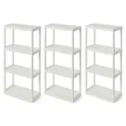 Gracious Living 4-Shelf Fixed-Height Light-Duty Solid Shelving Storage, White