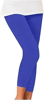 [Generic] Women's Stretch Capri Yoga Pants High Waisted Tummy Control 7/8 Crop Leggings Solid Soft Comfy Running Pants