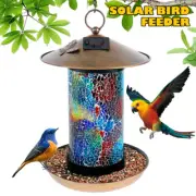 Solar Powered Birdfeeder Light Hanging LED Hollow Birdfeeder Light with wenJp
