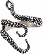 [BODYA] Gothic Punk Octopus Tentacle Deep Sea Squid Kraken Nyarlathotep Ring Size Adjustable