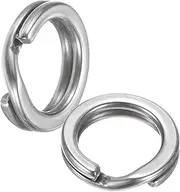 uxcell Split Rings Fishing [60PCS] - Stainless Steel Flattened Terminal Tackle Connector Lure Snap Split Ring Use for Freshwater Saltwater Loop - [8# 49kg] Tackle Hook Line Connector