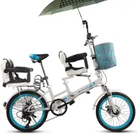 在飛比找蝦皮商城精選優惠-【優品上新】童車親子母子接送孩子自行車折疊變速碟剎圍欄安全帶