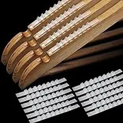 Yalikop 200 Pcs Non Slip Rubber Clothes Hanger Grips Adhesive Clothing Hanger Grip 2.8 x 0.2 Inch Clothes Hanging Accessories with Fins Strips Grippers for Home Stores Use (Clear)