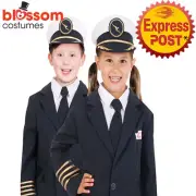 AC273 Qantas Pilot Hat Uniform Airline Flight Child Kids Boys Girls Costume