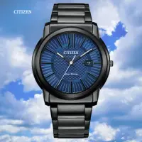 在飛比找momo購物網優惠-【CITIZEN 星辰】PAIR 光動能時尚簡約潮男腕錶-藍