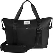 Lightweight Waterproof Expandable Travel Duffel Bag, Sports Tote Gym Bag, Shoulder Weekender Overnight Bag with Wet Pocket for Women