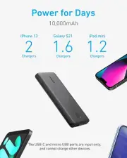 Pack PowerIQ Portable Charger 313 Power Bank PowerCore Slim 10K 10000mAh Battery